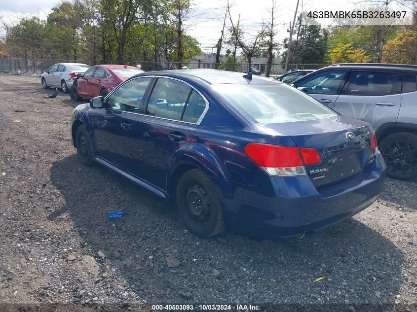 2011 Subaru Legacy 2.5I Limited VIN: 4S3BMBK65B3263497 Lot: 40503093