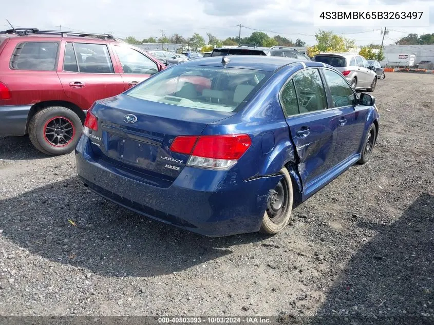 2011 Subaru Legacy 2.5I Limited VIN: 4S3BMBK65B3263497 Lot: 40503093