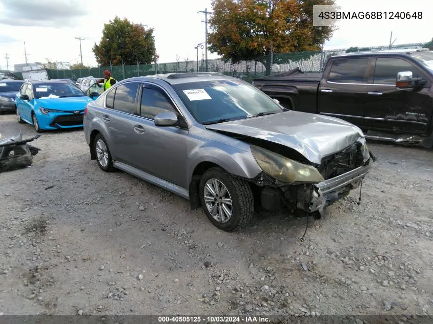 2011 Subaru Legacy 2.5I Premium VIN: 4S3BMAG68B1240648 Lot: 40505125