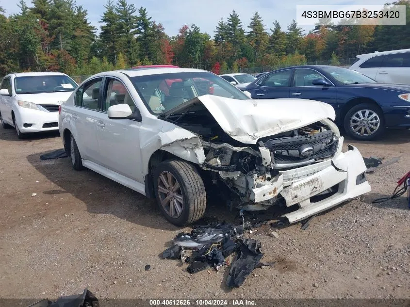 2011 Subaru Legacy 2.5I Premium VIN: 4S3BMBG67B3253420 Lot: 40512626