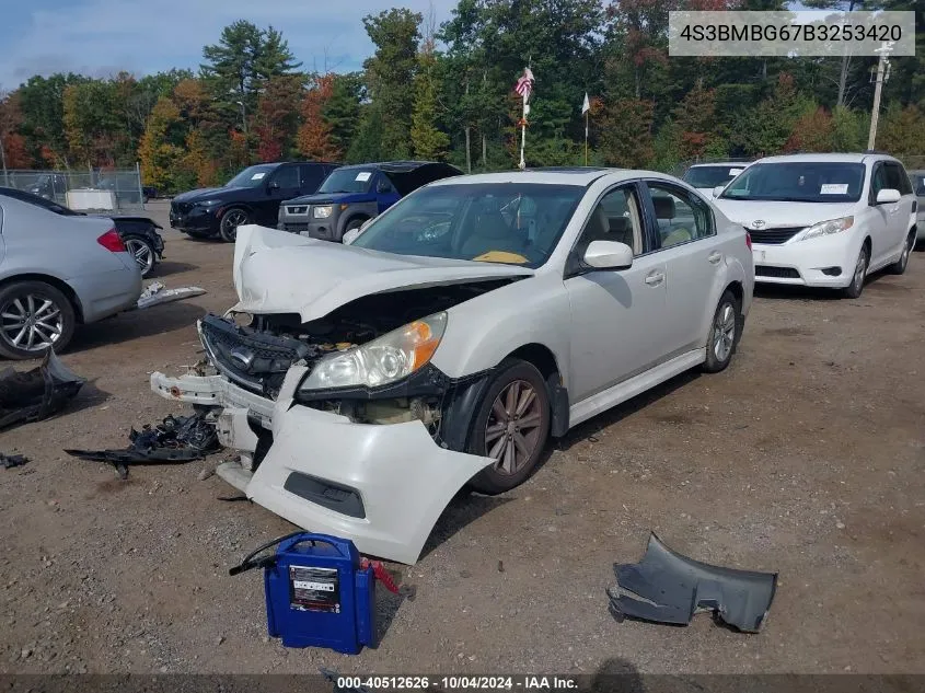 2011 Subaru Legacy 2.5I Premium VIN: 4S3BMBG67B3253420 Lot: 40512626