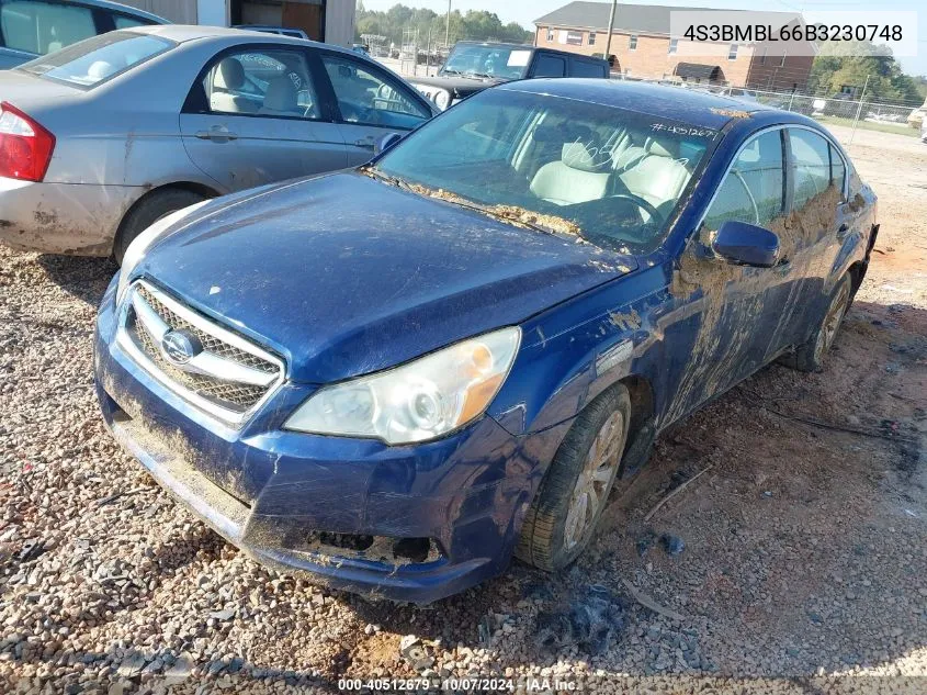 2011 Subaru Legacy 2.5I Limited VIN: 4S3BMBL66B3230748 Lot: 40512679