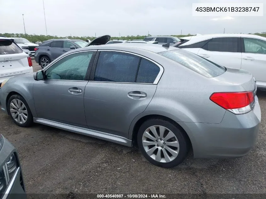 2011 Subaru Legacy 2.5I Limited VIN: 4S3BMCK61B3238747 Lot: 40540987