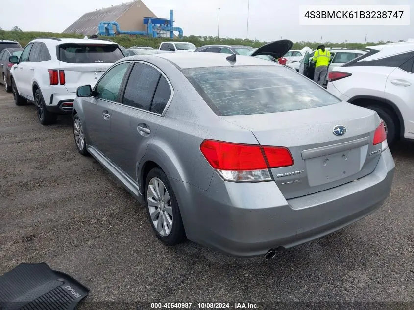 2011 Subaru Legacy 2.5I Limited VIN: 4S3BMCK61B3238747 Lot: 40540987