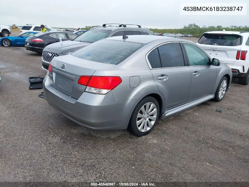 2011 Subaru Legacy 2.5I Limited VIN: 4S3BMCK61B3238747 Lot: 40540987