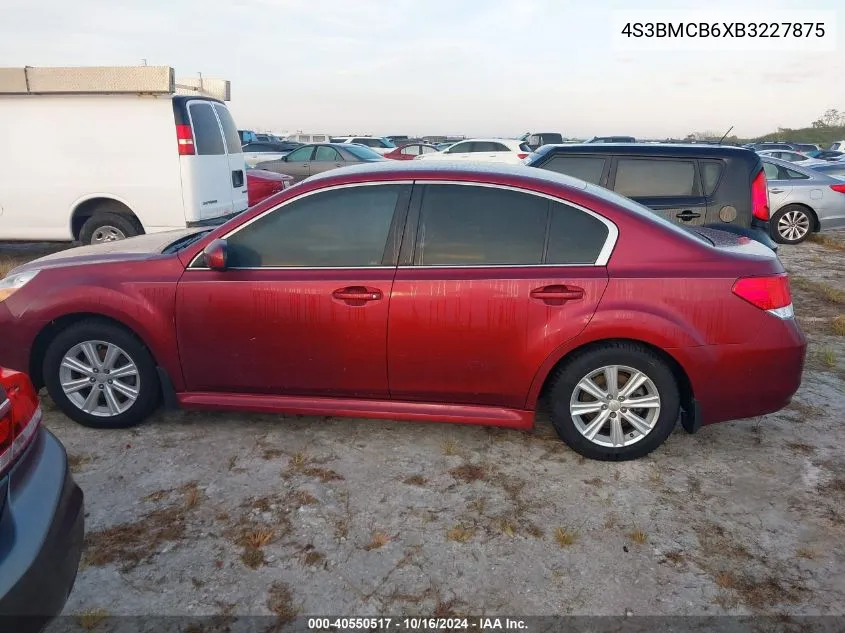 2011 Subaru Legacy 2.5I Premium VIN: 4S3BMCB6XB3227875 Lot: 40550517