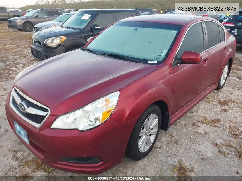 2011 Subaru Legacy 2.5I Premium VIN: 4S3BMCB6XB3227875 Lot: 40550517