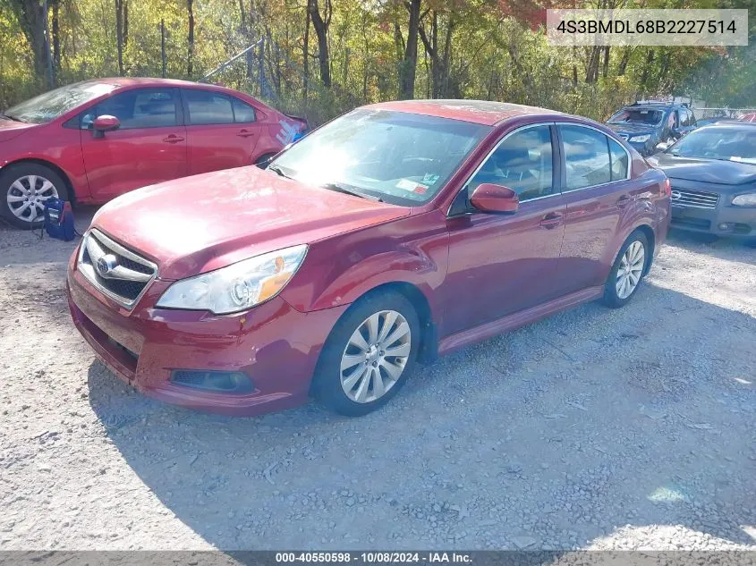 2011 Subaru Legacy 3.6R Limited VIN: 4S3BMDL68B2227514 Lot: 40550598