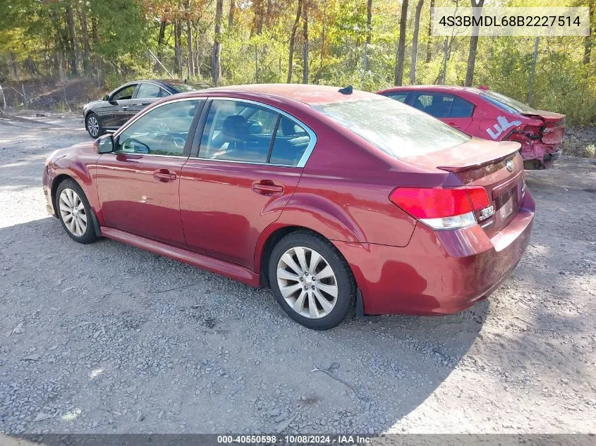 2011 Subaru Legacy 3.6R Limited VIN: 4S3BMDL68B2227514 Lot: 40550598