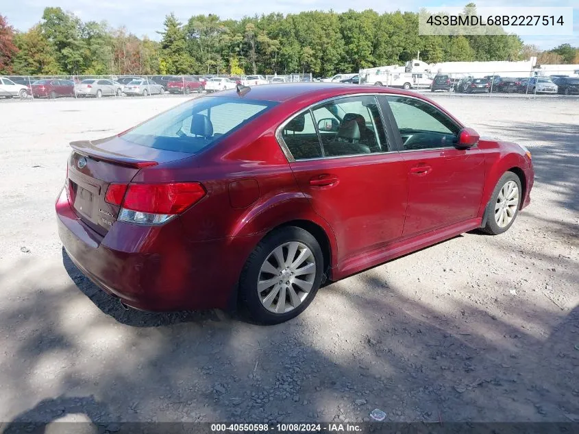 2011 Subaru Legacy 3.6R Limited VIN: 4S3BMDL68B2227514 Lot: 40550598