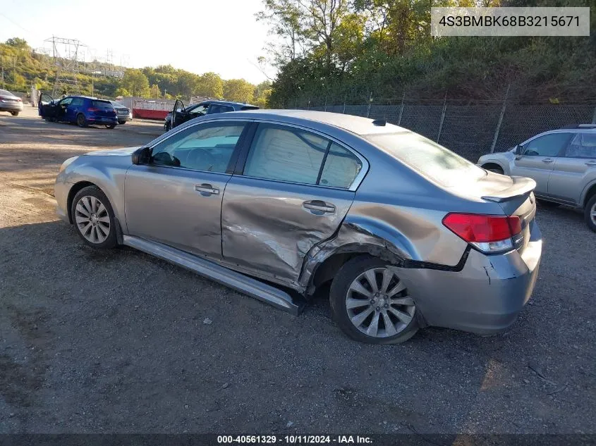 2011 Subaru Legacy 2.5I Limited VIN: 4S3BMBK68B3215671 Lot: 40561329