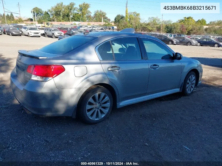 4S3BMBK68B3215671 2011 Subaru Legacy 2.5I Limited