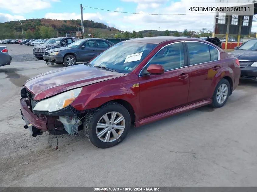 2011 Subaru Legacy 2.5I Premium VIN: 4S3BMBC65B3260811 Lot: 40578973