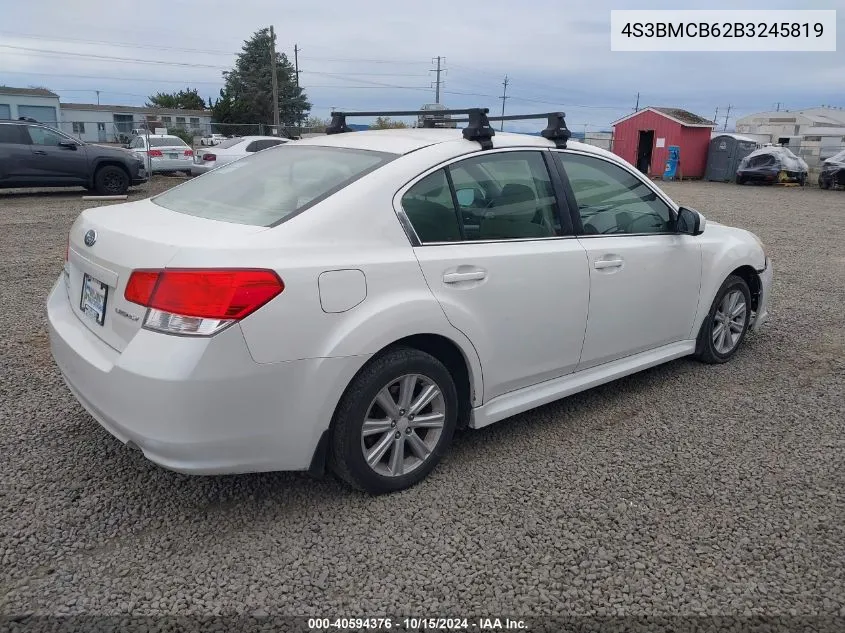 2011 Subaru Legacy 2.5I Premium VIN: 4S3BMCB62B3245819 Lot: 40594376