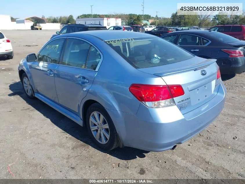 2011 Subaru Legacy 2.5I Premium VIN: 4S3BMCC68B3218929 Lot: 40614771