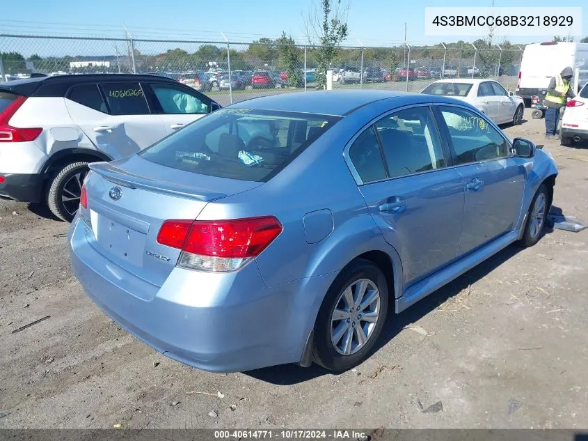 2011 Subaru Legacy 2.5I Premium VIN: 4S3BMCC68B3218929 Lot: 40614771