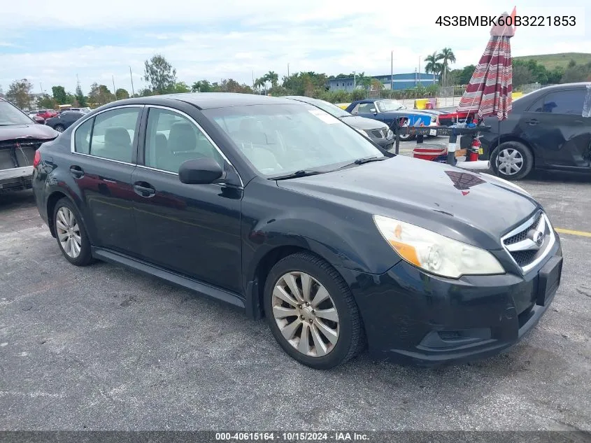 2011 Subaru Legacy 2.5I Limited VIN: 4S3BMBK60B3221853 Lot: 40615164