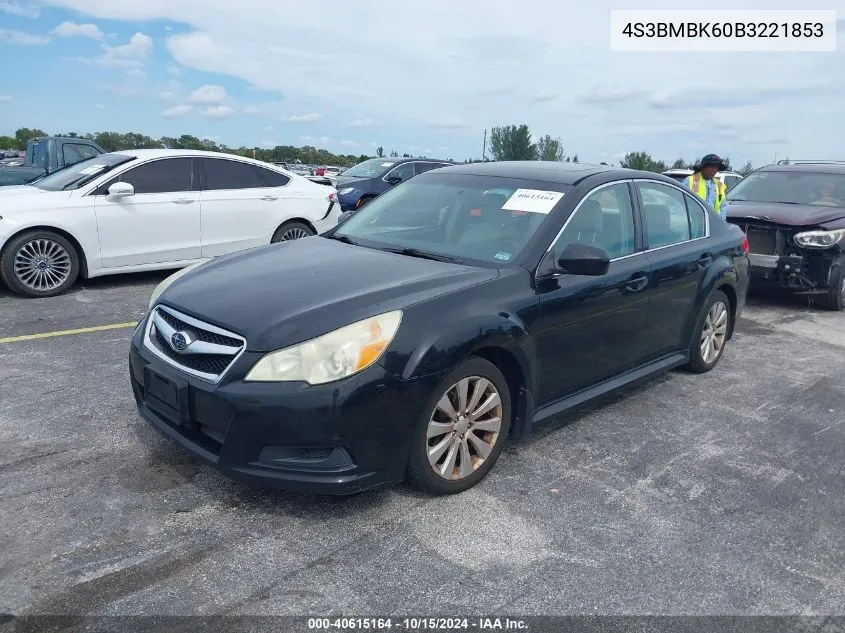 2011 Subaru Legacy 2.5I Limited VIN: 4S3BMBK60B3221853 Lot: 40615164