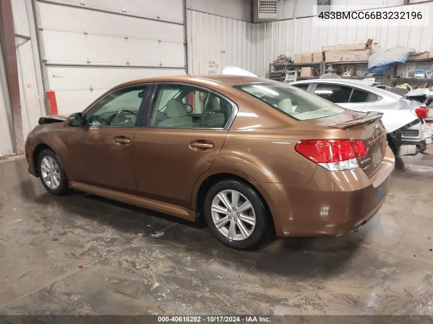 2011 Subaru Legacy 2.5I Premium VIN: 4S3BMCC66B3232196 Lot: 40618282