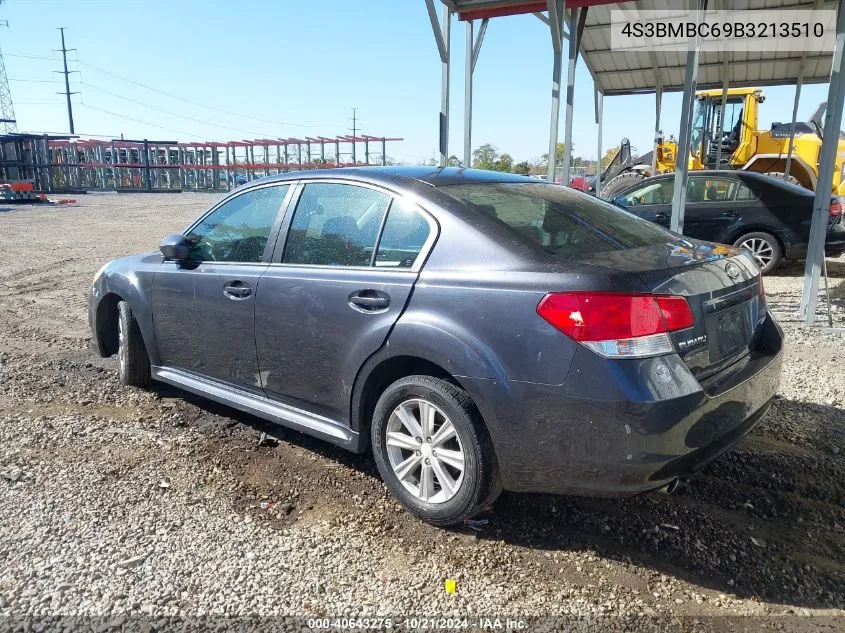 2011 Subaru Legacy 2.5I Premium VIN: 4S3BMBC69B3213510 Lot: 40643275