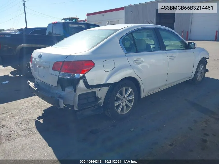 2011 Subaru Legacy 2.5I Premium VIN: 4S3BMCB66B3214461 Lot: 40644315