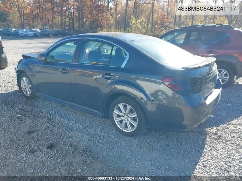 2011 Subaru Legacy 2.5I Premium VIN: 4S3BMBC64B3241117 Lot: 40663133