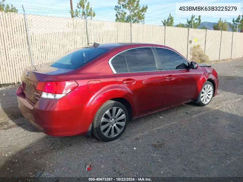 2011 Subaru Legacy 2.5I Limited VIN: 4S3BMBK63B3225279 Lot: 40673267