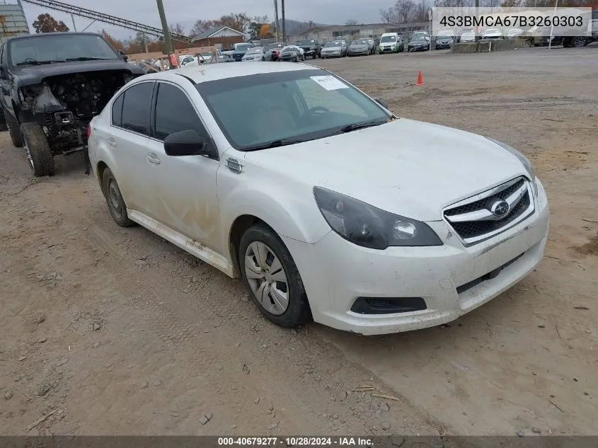 2011 Subaru Legacy 2.5I VIN: 4S3BMCA67B3260303 Lot: 40679277