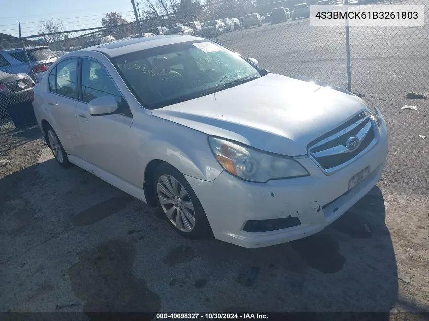 2011 Subaru Legacy 2.5I Limited VIN: 4S3BMCK61B3261803 Lot: 40698327