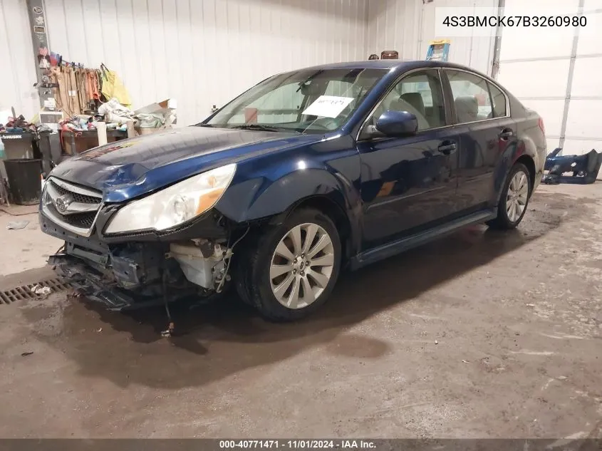 2011 Subaru Legacy 2.5I Limited VIN: 4S3BMCK67B3260980 Lot: 40771471