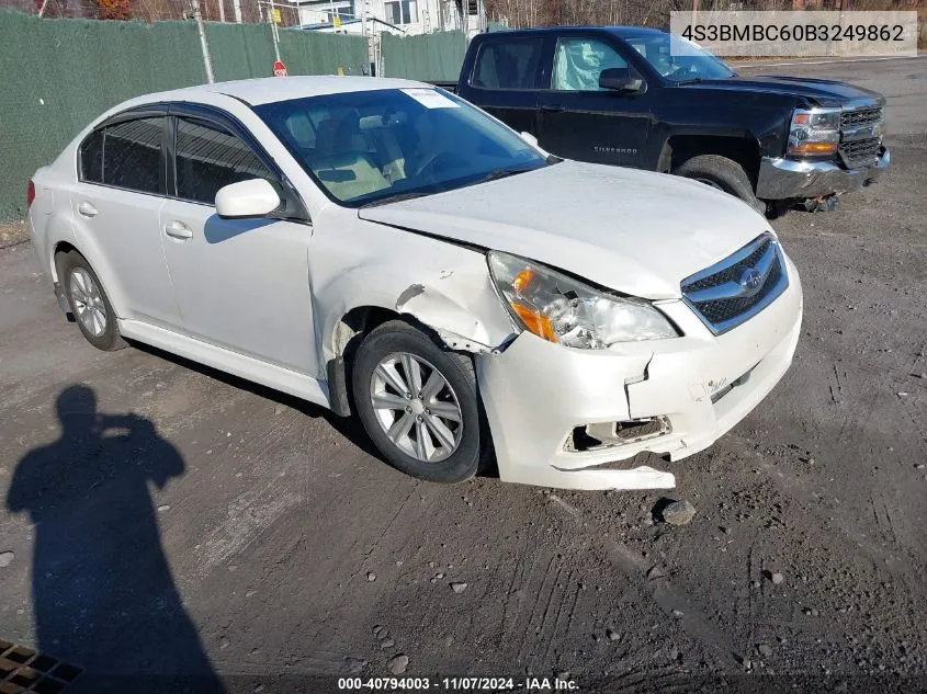 2011 Subaru Legacy 2.5I Premium VIN: 4S3BMBC60B3249862 Lot: 40794003