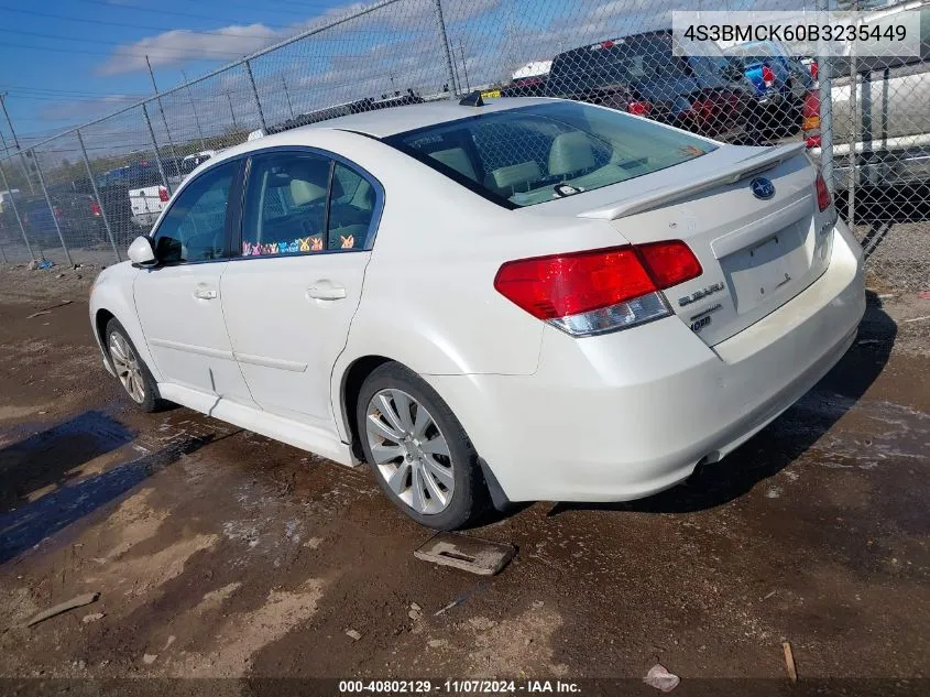 2011 Subaru Legacy 2.5I Limited VIN: 4S3BMCK60B3235449 Lot: 40802129