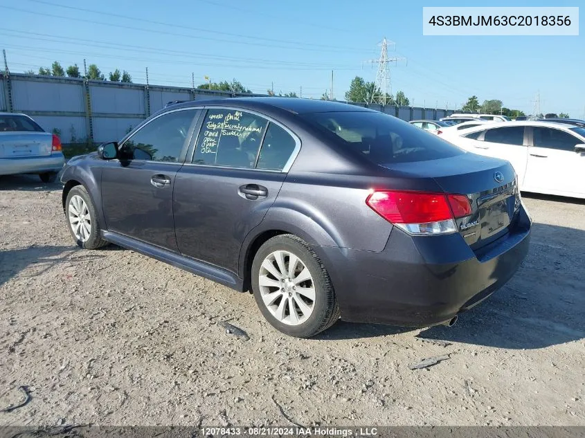 2012 Subaru Legacy VIN: 4S3BMJM63C2018356 Lot: 12078433