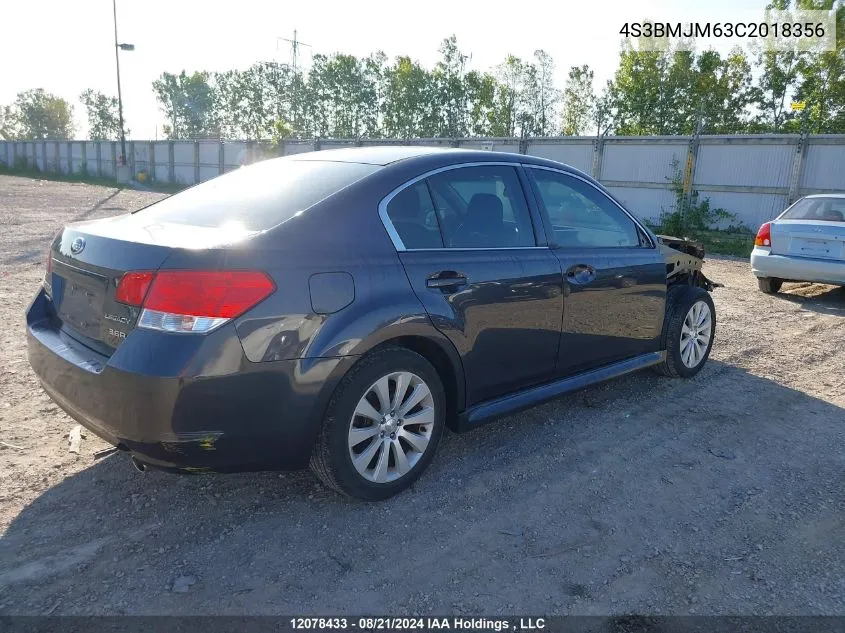 2012 Subaru Legacy VIN: 4S3BMJM63C2018356 Lot: 12078433