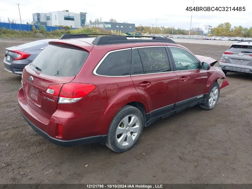 2012 Subaru Legacy Outback VIN: 4S4BRGBC4C3214485 Lot: 12121795