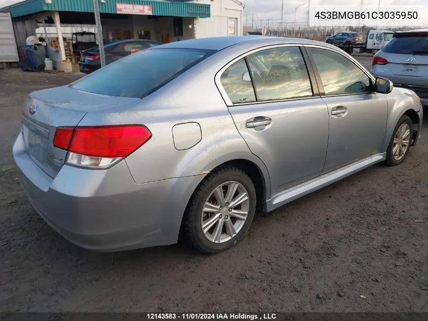 2012 Subaru Legacy 2.5I Premium VIN: 4S3BMGB61C3035950 Lot: 12143583