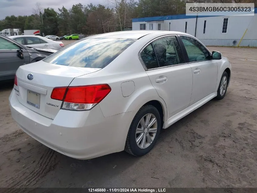 2012 Subaru Legacy 2.5I Premium VIN: 4S3BMGB60C3005323 Lot: 12145880