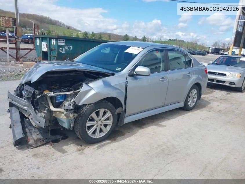 2012 Subaru Legacy 2.5I VIN: 4S3BMBA60C3042926 Lot: 39268595