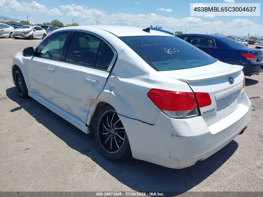 2012 Subaru Legacy 2.5I Limited VIN: 4S3BMBL65C3004637 Lot: 39972880