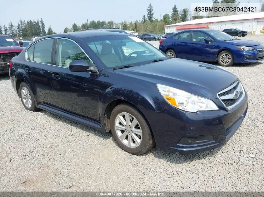 2012 Subaru Legacy 2.5I Premium VIN: 4S3BMBC67C3042421 Lot: 40077920