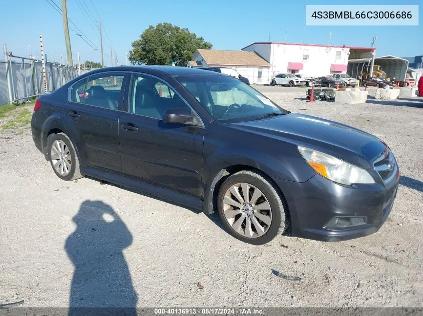 2012 Subaru Legacy 2.5I Limited VIN: 4S3BMBL66C3006686 Lot: 40136913