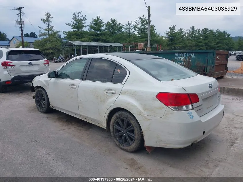 2012 Subaru Legacy 2.5I VIN: 4S3BMBA64C3035929 Lot: 40197930