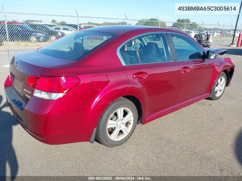 2012 Subaru Legacy 2.5I VIN: 4S3BMBA65C3005614 Lot: 40235552