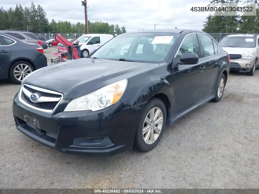 4S3BMBG64C3043522 2012 Subaru Legacy 2.5I Premium