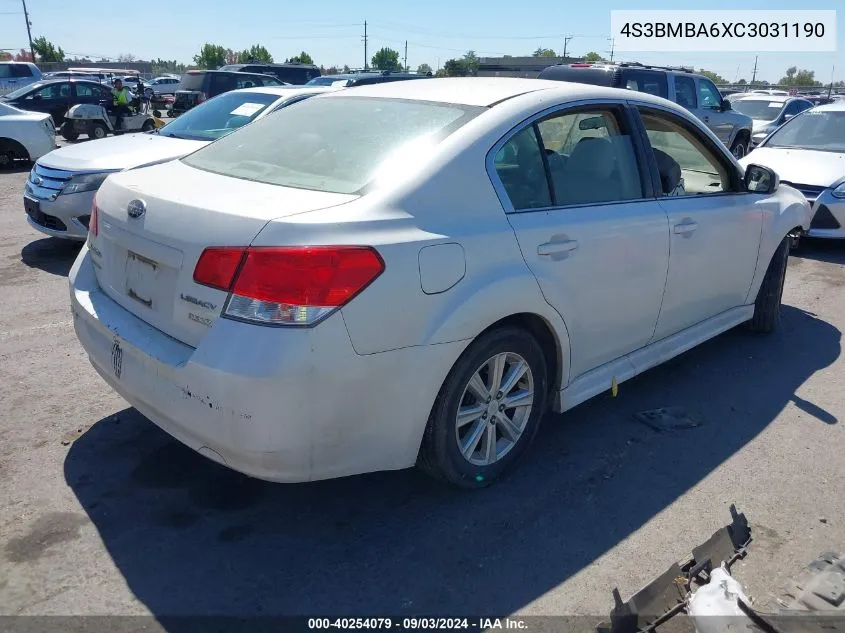 4S3BMBA6XC3031190 2012 Subaru Legacy 2.5I