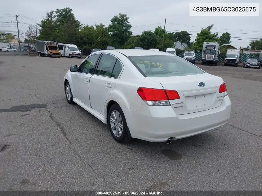 2012 Subaru Legacy 2.5I Premium VIN: 4S3BMBG65C3025675 Lot: 40292539