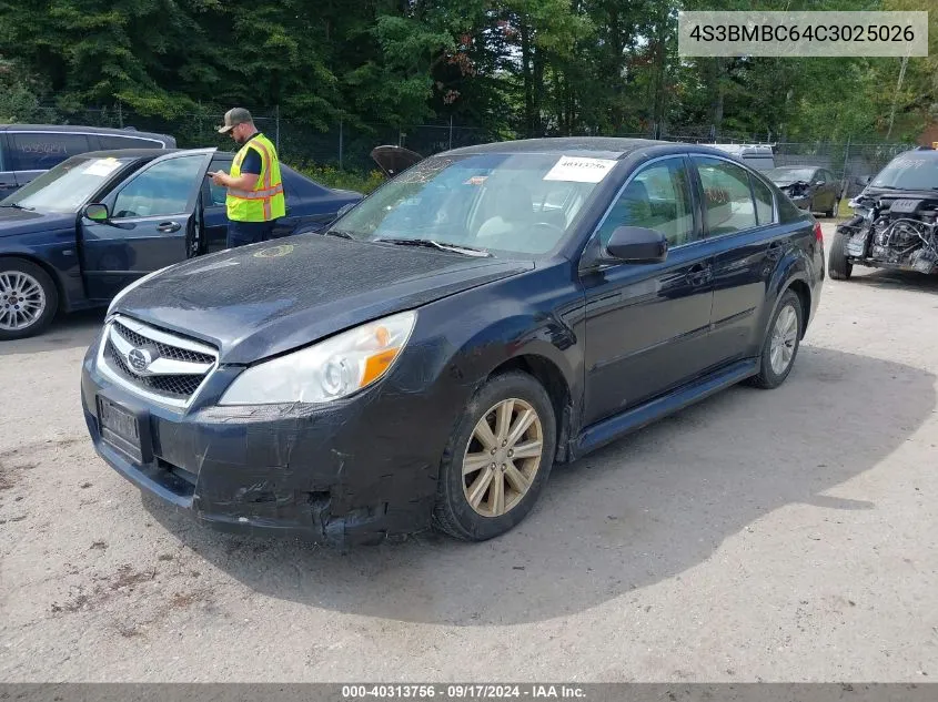 2012 Subaru Legacy 2.5I Premium VIN: 4S3BMBC64C3025026 Lot: 40313756