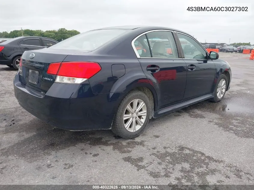 2012 Subaru Legacy 2.5I VIN: 4S3BMCA60C3027302 Lot: 40322625