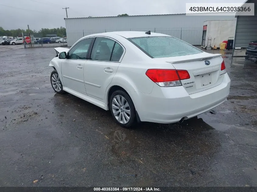 2012 Subaru Legacy 2.5I Limited VIN: 4S3BMCL64C3035366 Lot: 40353384