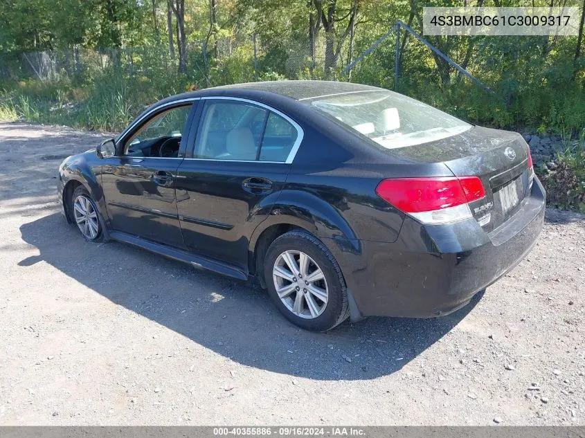 2012 Subaru Legacy 2.5I Premium VIN: 4S3BMBC61C3009317 Lot: 40355886